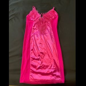Hot Pink Mini Satin Dress